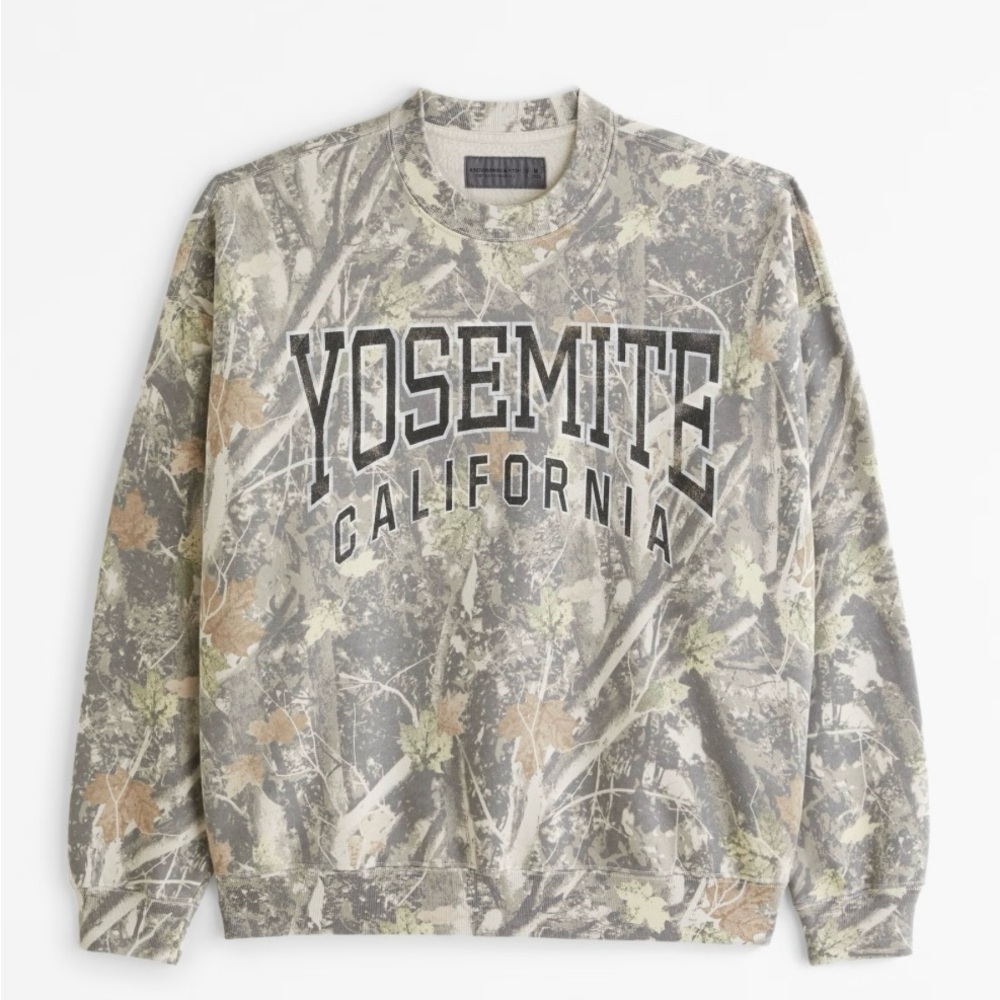 !! SOLD !! Abercrombie Camo Yosemite Graphic Crew Sweatshirt